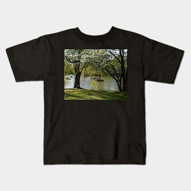 Central Park Row Boats in the Spring New York NY NYC Kids T-Shirt by WayneOxfordPh